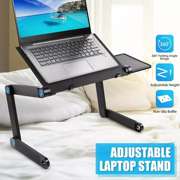 ZYUTTGY Aluminum Alloy Laptop Table Adjustable Portable Folding Computer Desk Students Dormitory Laptop Table Stand Tray for Sofa Bed 